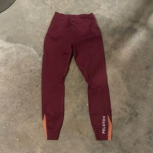Peloton Maroon and Orange Leggings